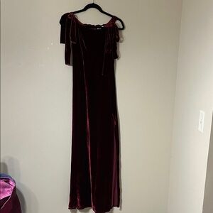 Reformation Burgundy Velvet Maxi Dress